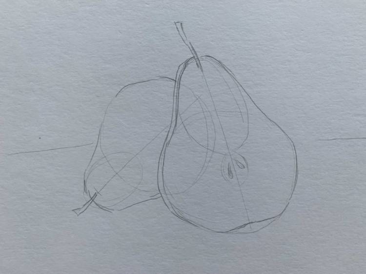 Как нарисовать грушу карандашом поэтапно