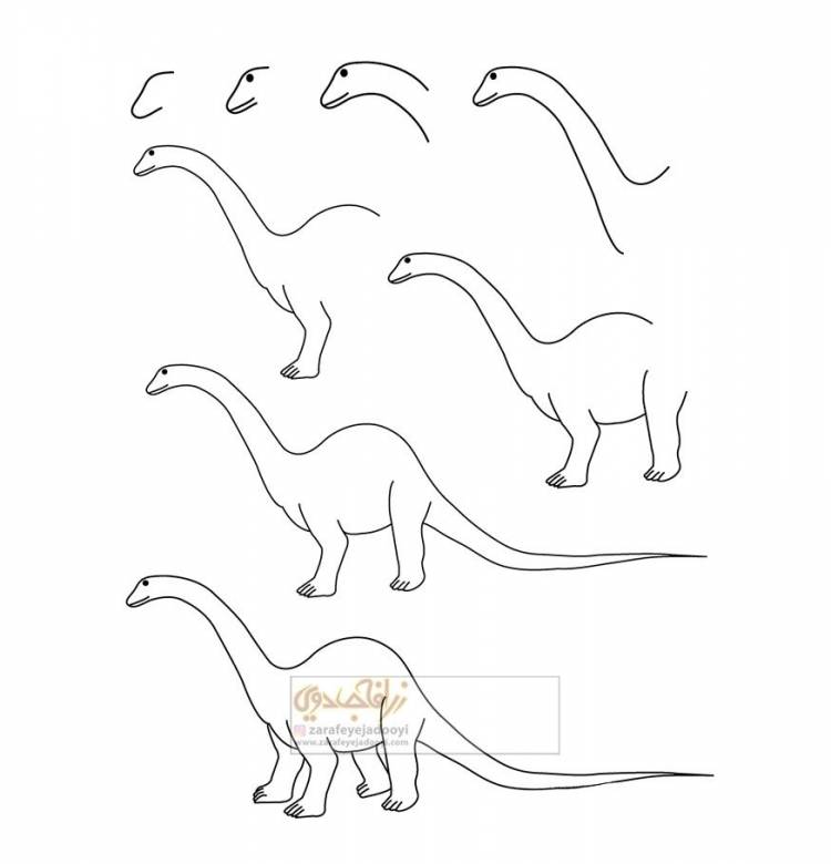 Рисунки динозавров легкие