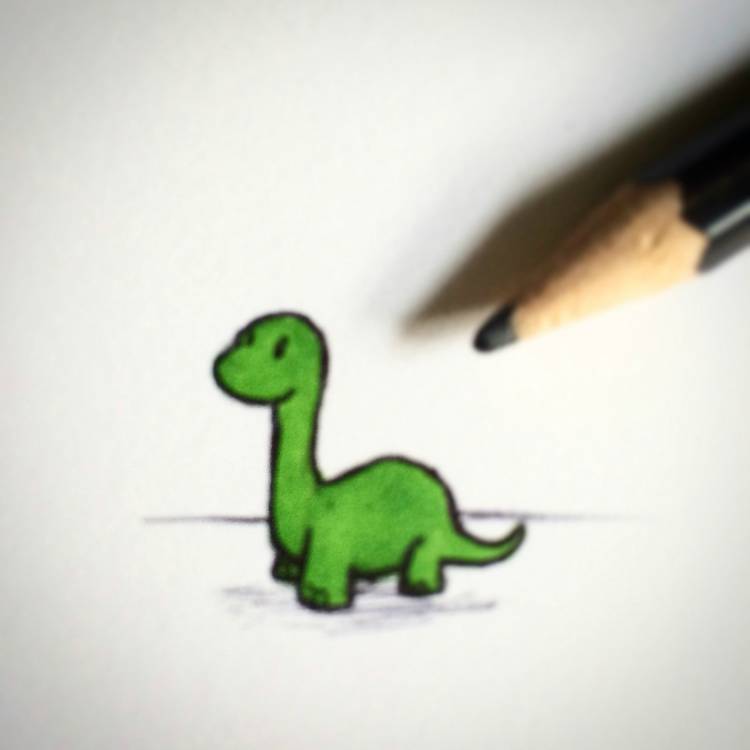 Маленький динозавр рисунок