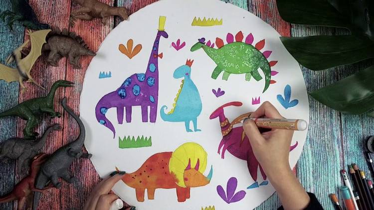 Как нарисовать (рисовать) динозавра » Рисуем динозавров легко и поэтапно