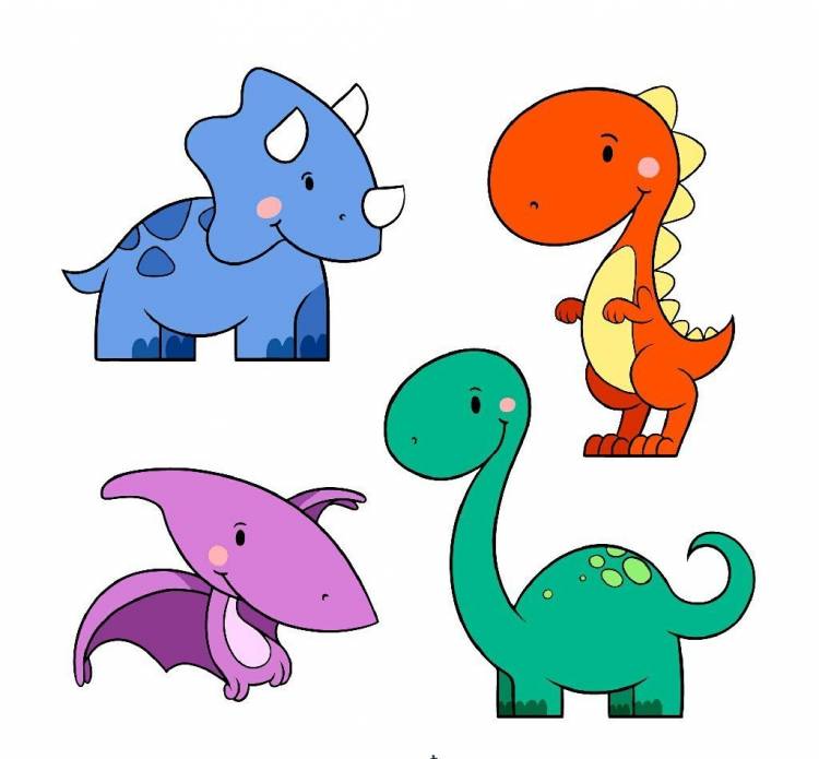 Рисунки динозавров легкие