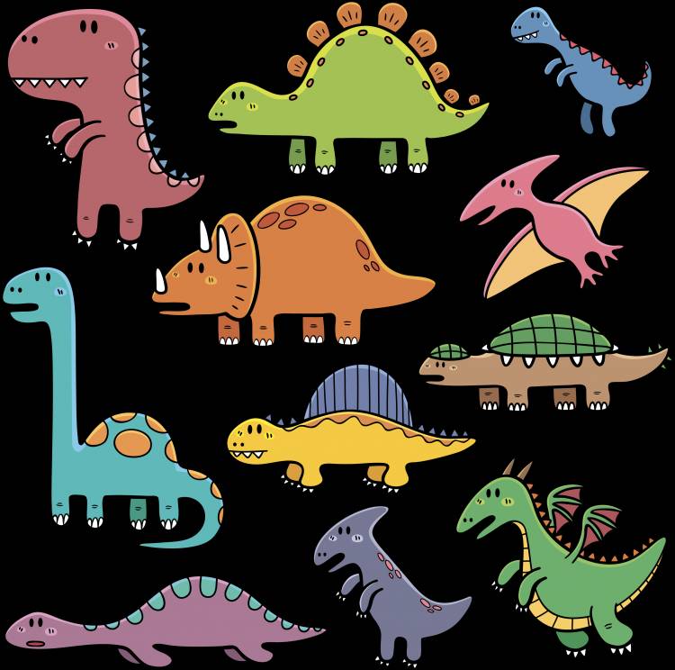 Рисунки динозавров цветные