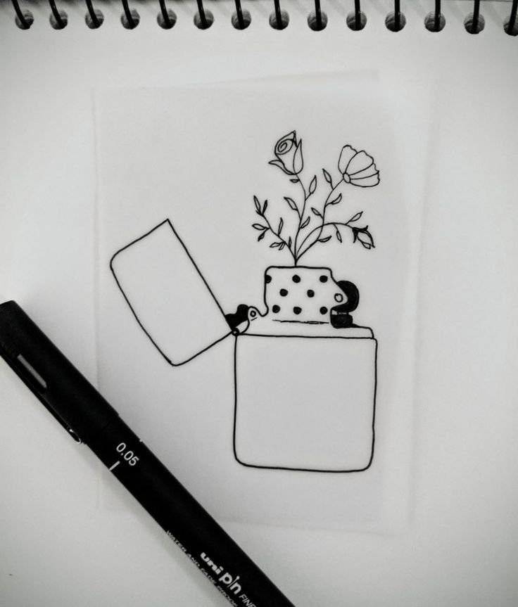 Легкие рисунки черной ручкой для скетчбука для начинающих 
