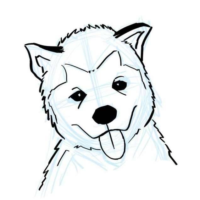 Простые рисунки собак и кошек для рисования