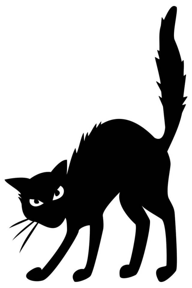 Рисунки черных котов для срисовки 