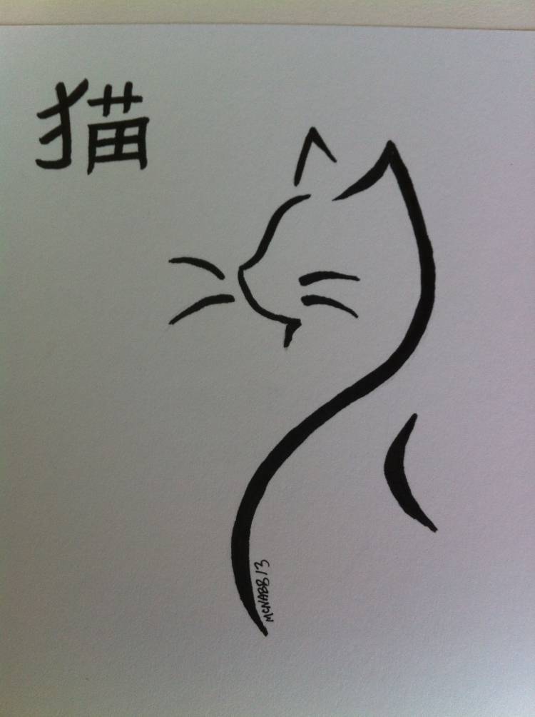 Рисунок символами котик