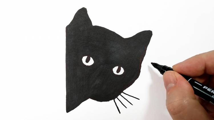 Рисуем черную кошку