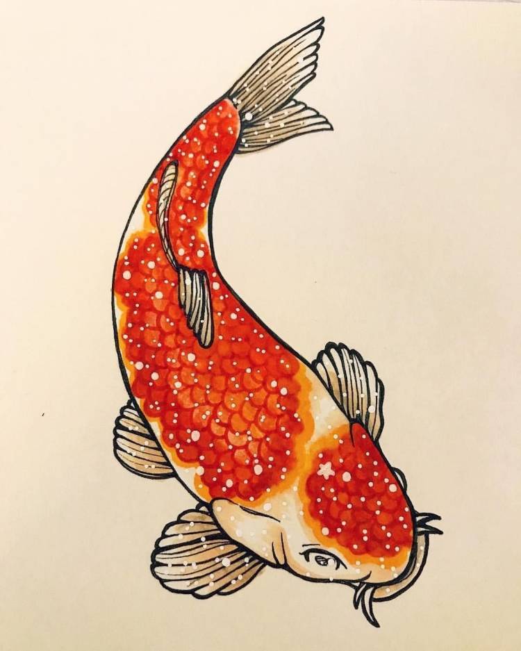 Рисунок рыбы легко