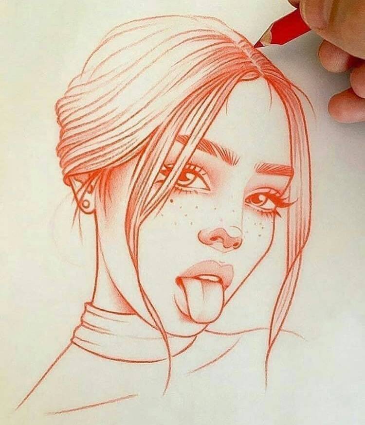 Рисунки девушек карандашом в стиле арт 
