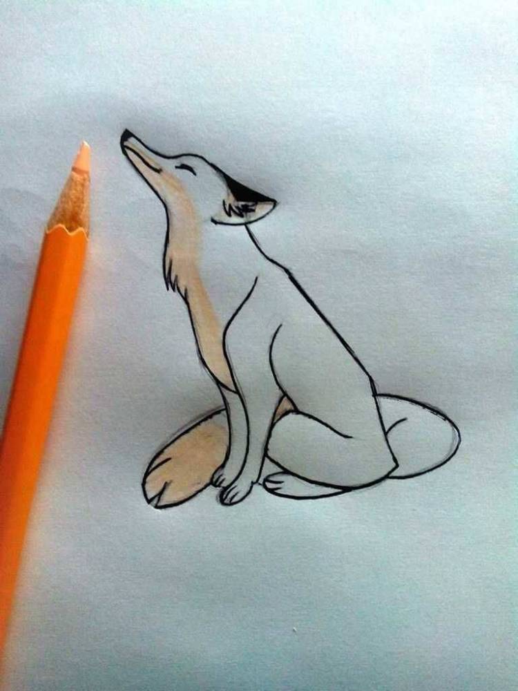Как нарисовать лису карандашом и красками 