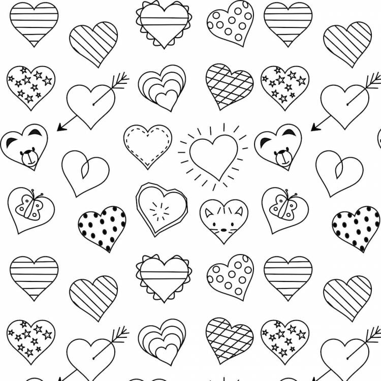 Рисунки сердечек для срисовки 
