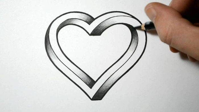 Картинки сердца для срисовки карандашом