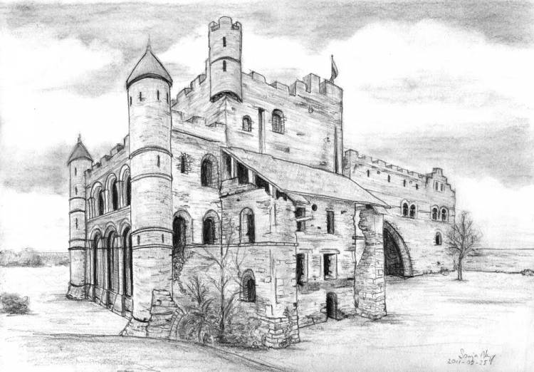 Как нарисовать замок легко и красиво? Рисунки карандашом поэтапно