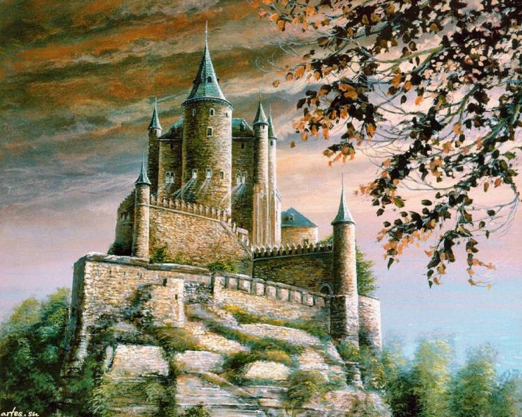 Старинный замок рисунок