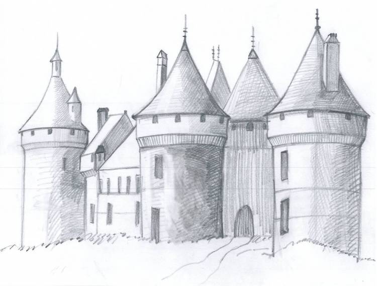 Рисунок замка средневековья