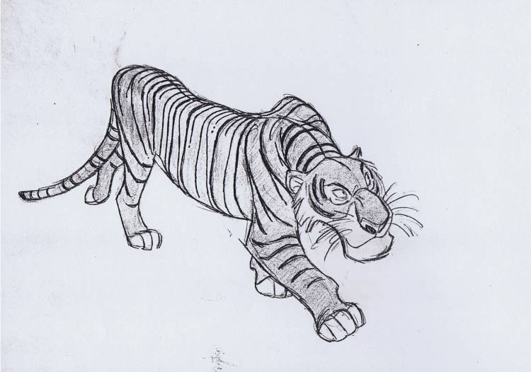 Тигр рисунок легко