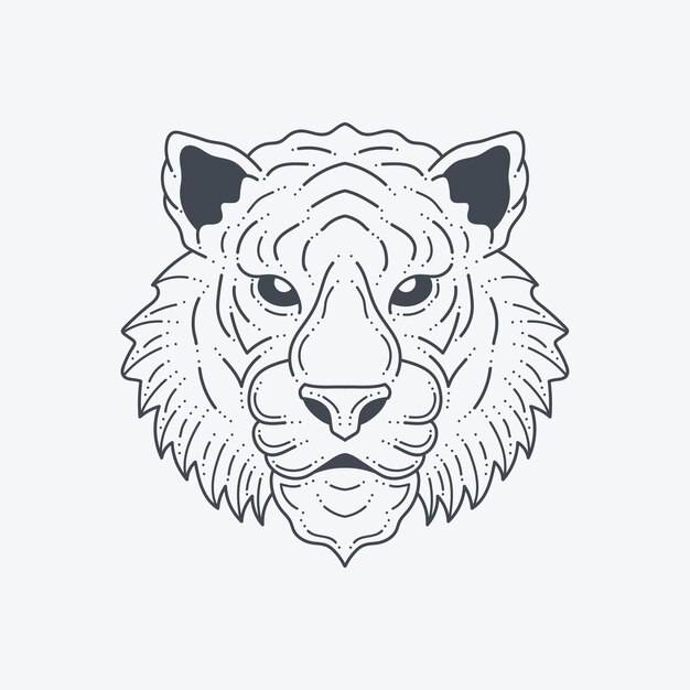 Иллюстрация рисования лица тигра