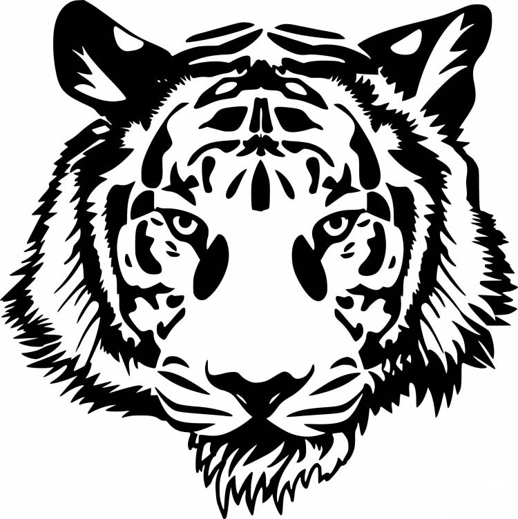 Тигр морда вектор