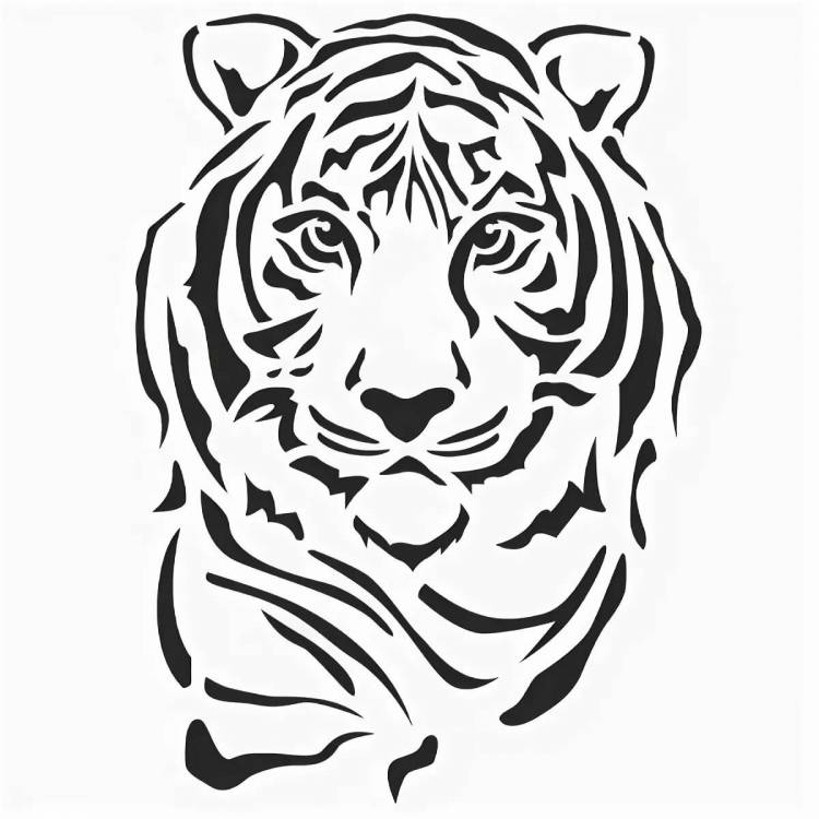 Тигр рисунок вектор контурный 