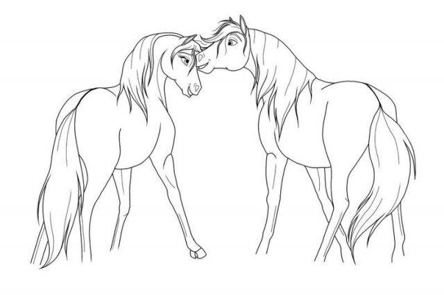 Рисунки для срисовки табун лошадей 
