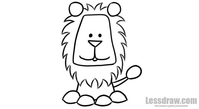 Урок рисования льва для малышей