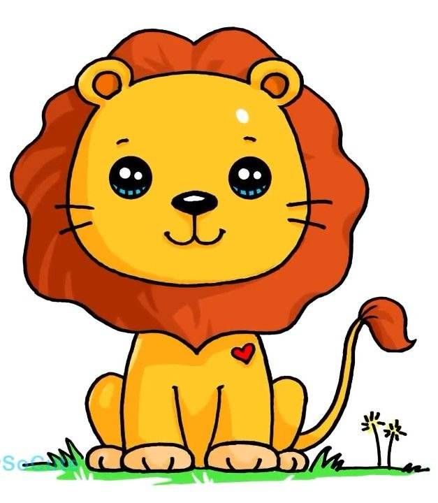 Рисунок львенка простой 