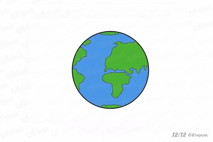 Нарисованная планета земля легко