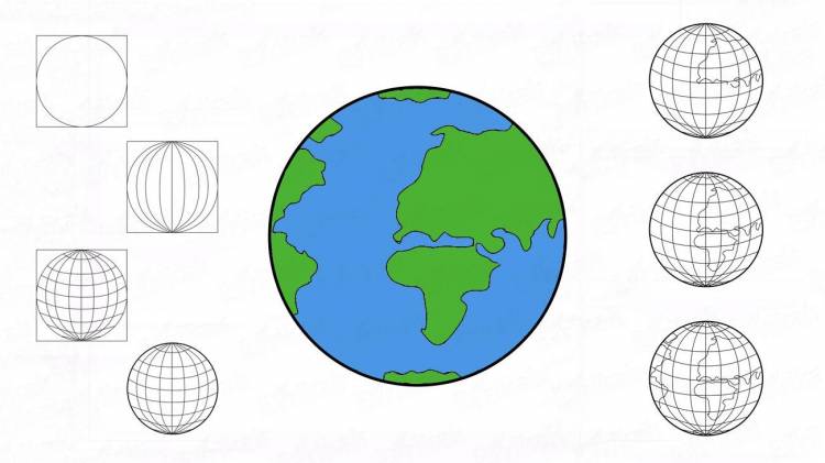 Как рисовать земной шар