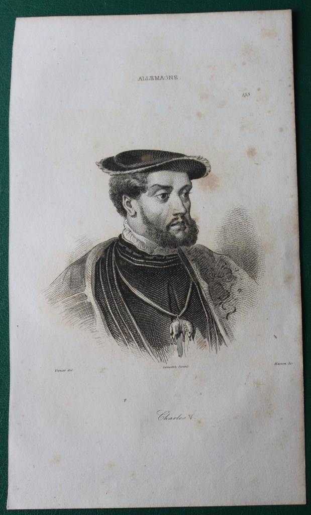 Император Карл V гравюра Леметра, Вернье и Массона