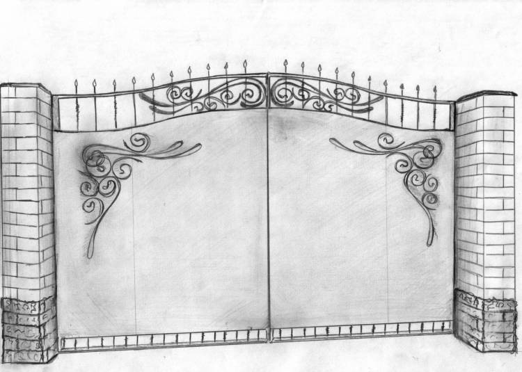 Рисунок эскиз ворота 