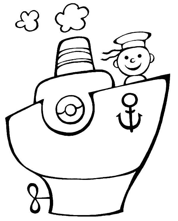 Юный моряк моряк лодки Раскраски для мальчиков бесплатно