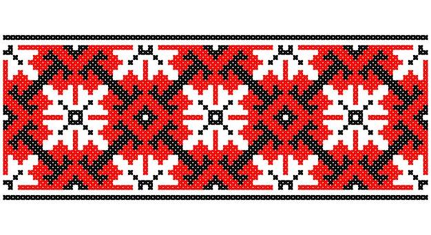 Украинская белорусская вышивка вектор бесшовный узор вышивка крестиком орнамент в стиле народного творчества вышиванка