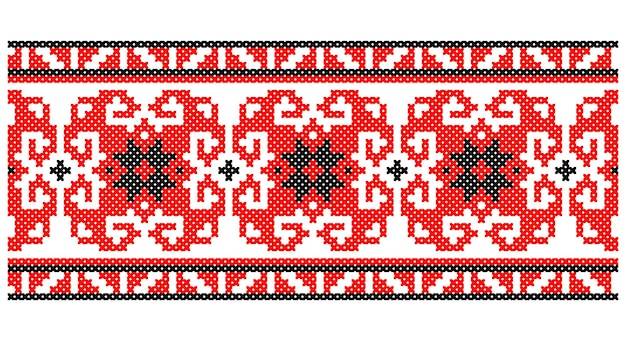 Украинская белорусская вышивка вектор бесшовный узор вышивка крестиком орнамент в стиле народного творчества вышиванка