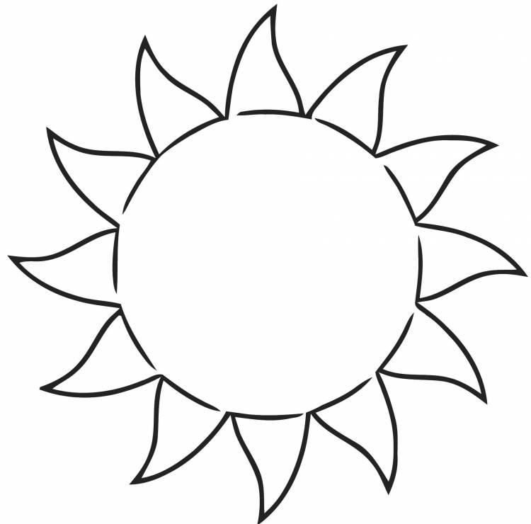 Трафарет солнышко с лучиками для вырезания