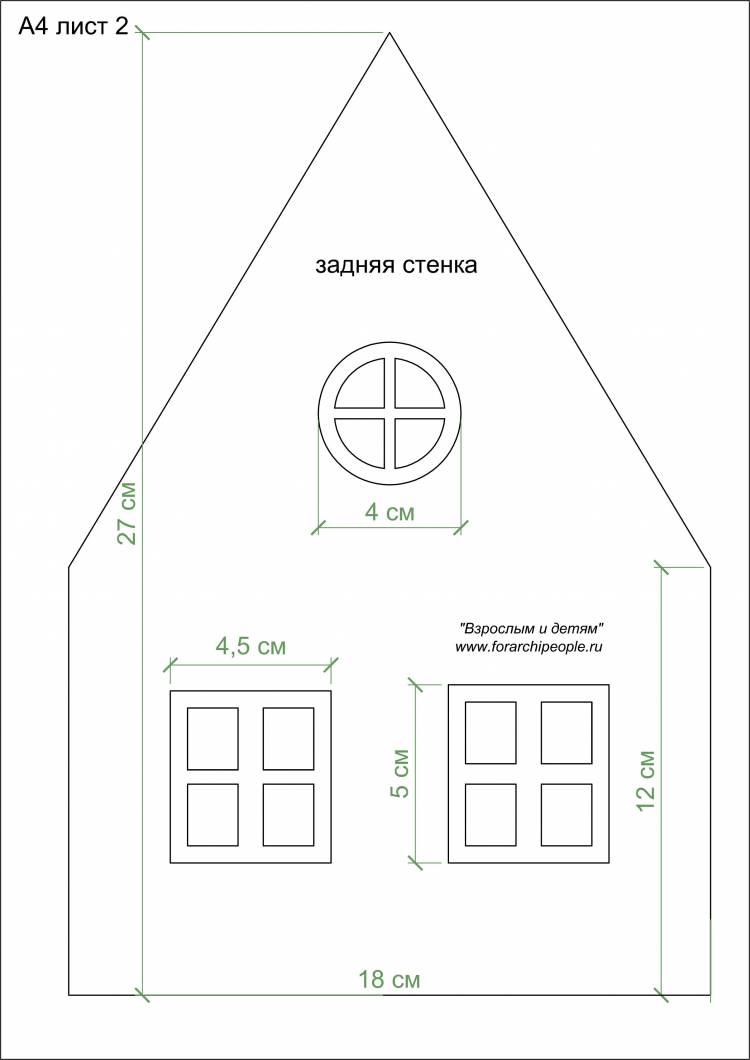 Пряничный домик выкройка