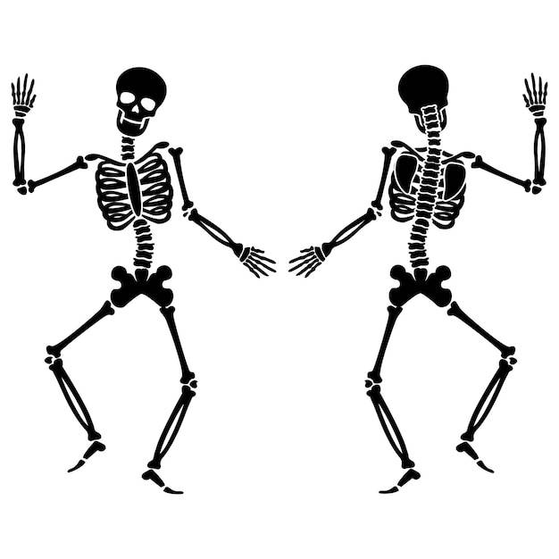 Хэллоуин знак скелет трафарет плоский