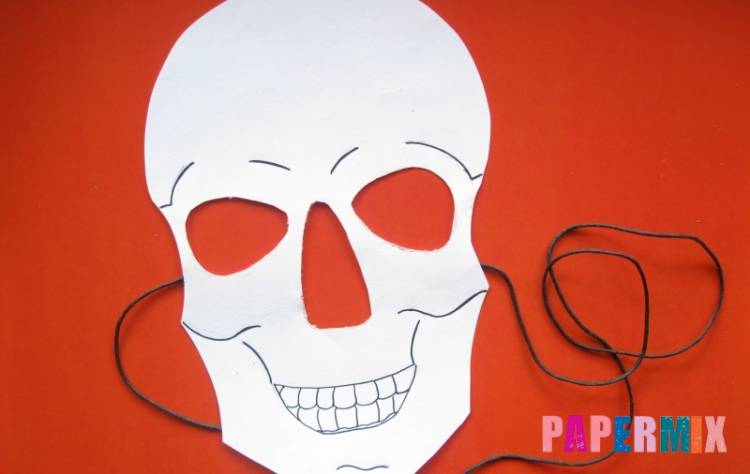 Как сделать маску скелета на хэллоуин из бумаги своими руками