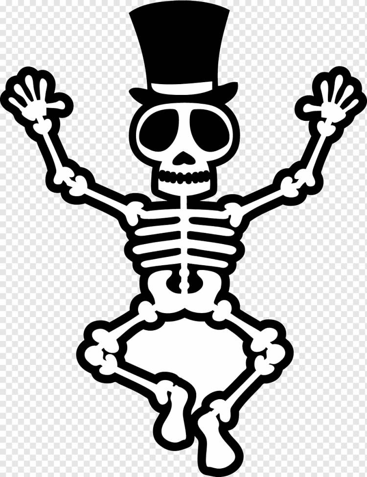 Скелет человека Кость, Скелет, монохромный, вымышленный персонаж, инкапсулированный PostScript png