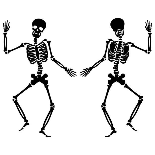 Хэллоуин знак скелет трафарет плоский