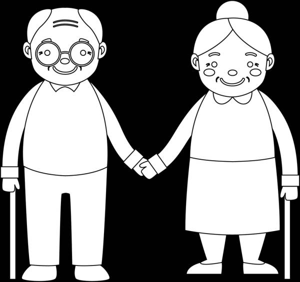 Рисунок бабушки и дедушки простой рисунок 