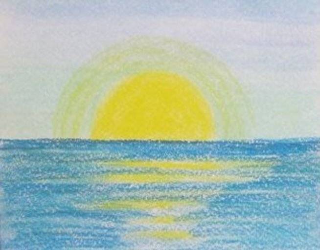 Нарисуйте море с помощью пастели занятие на Вачанге