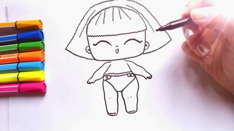 как нарисовать куклу