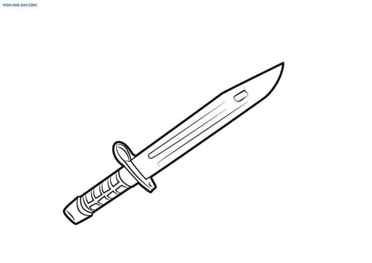 Как нарисовать штык нож