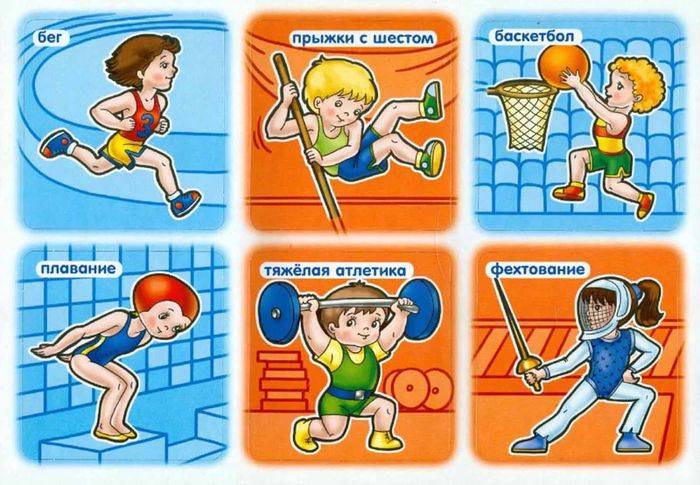 Картинки виды спорта для детей дошкольного возраста