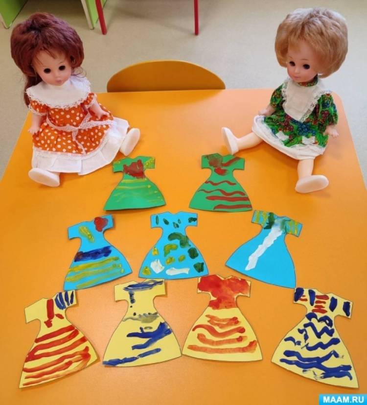 Конспект НОД по рисованию «Платье для кукол» во второй младшей группе 