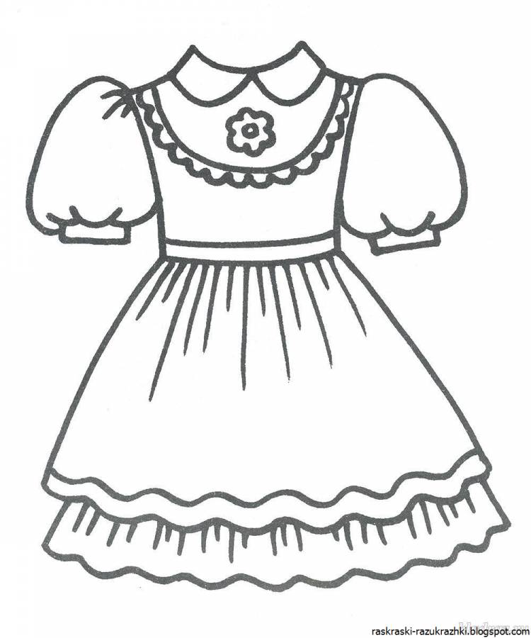 Шаблон платья для рисования в детском саду