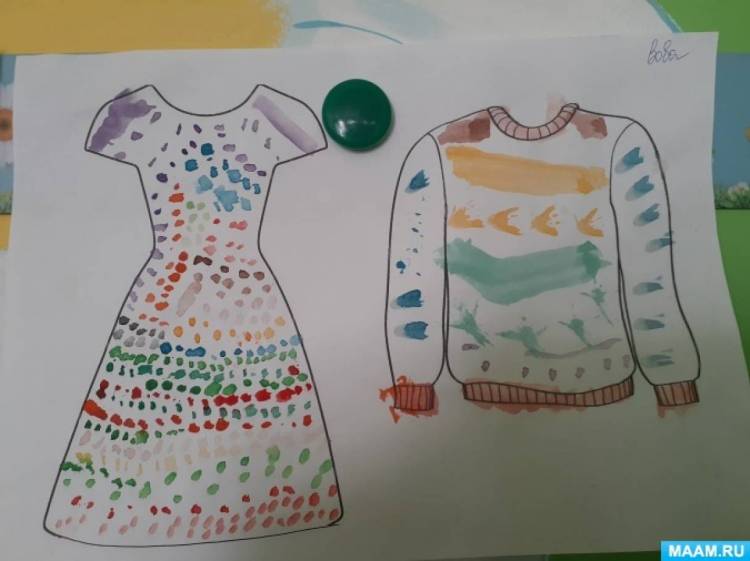 Рекомендации к проведению занятия по рисованию «Украшение свитера и платья» 