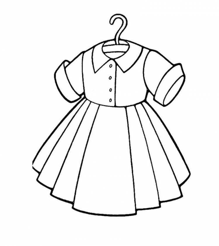Рисунок платье для куклы раскраска 