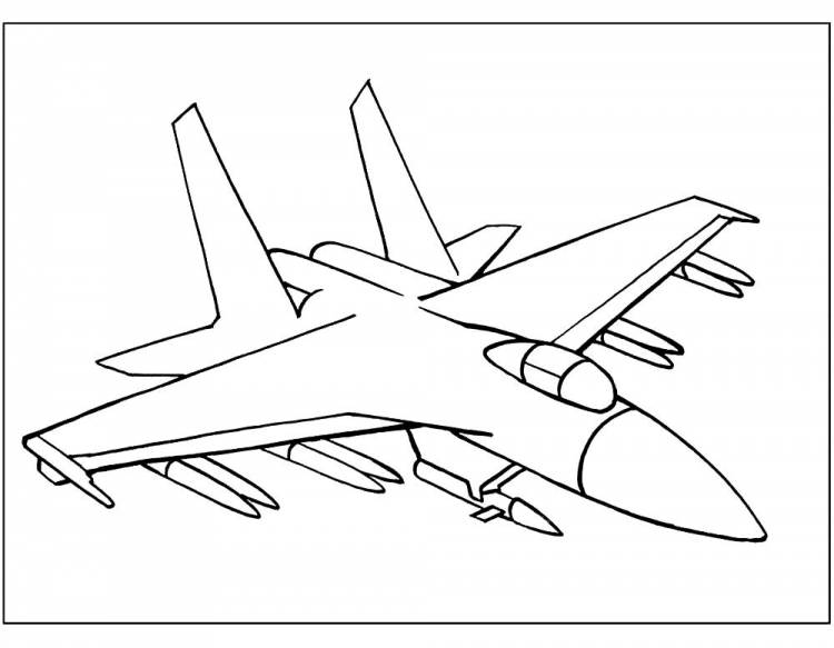 Раскраска Военный Самолет