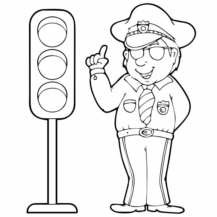 Полицейский и светофор